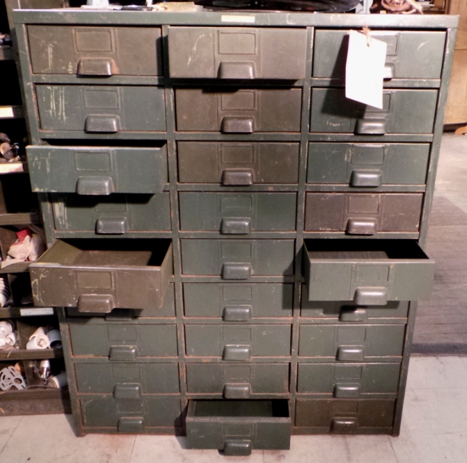 Hobart Industrial Green Cabinet With 27 Drawers Williams Design